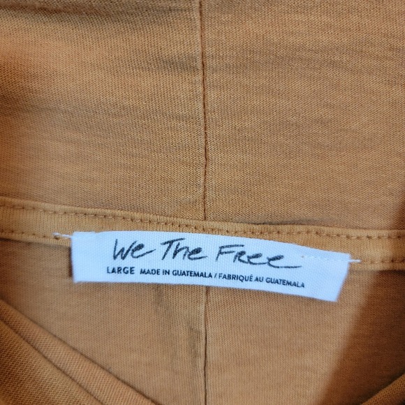 We the Free Large Long Sleeve Mustard Brown Cotton Mockneck Oversize OB1235140 - Picture 11 of 13